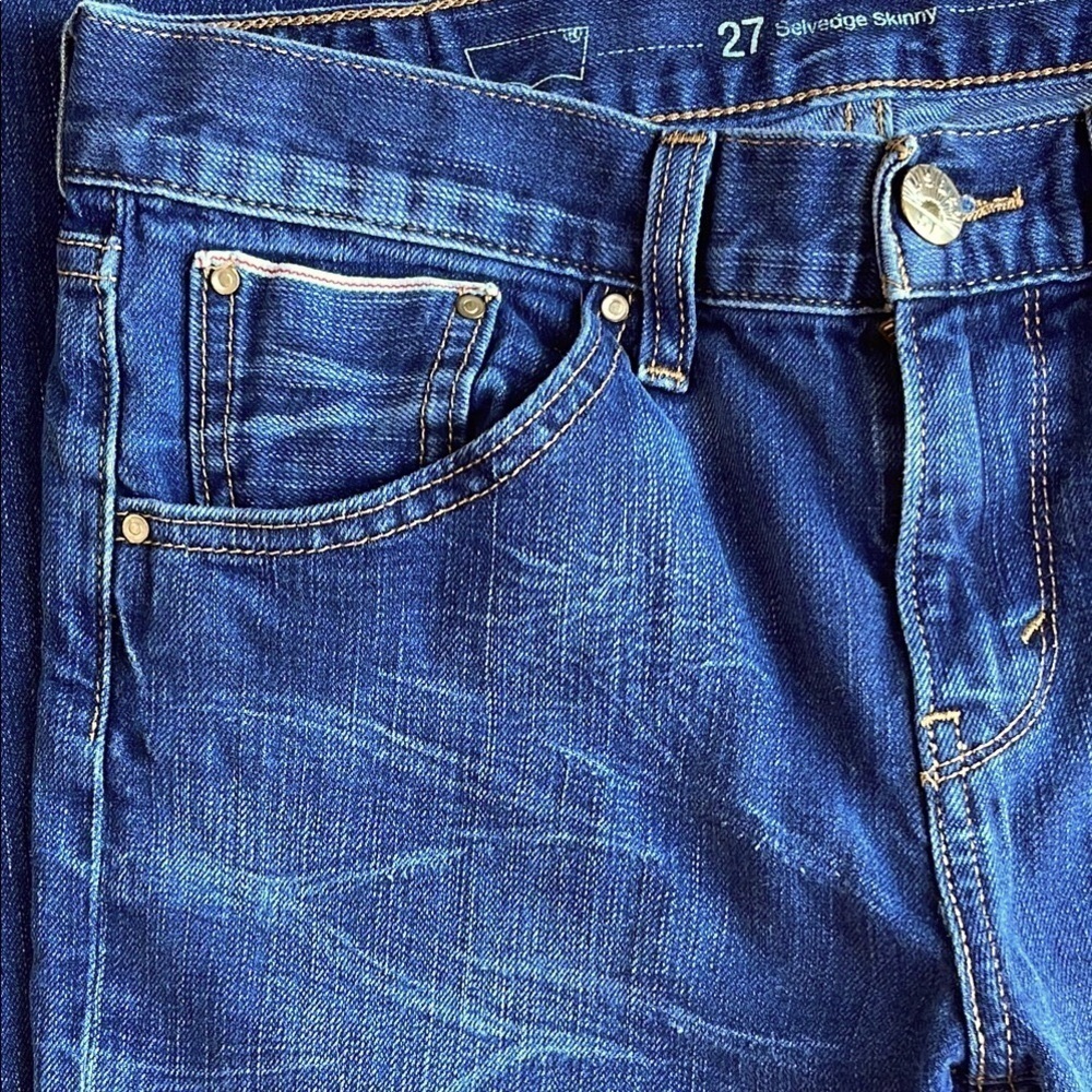 Levi’s Selvedge Indigo Blue Skinny Jeans Classic Stretch Denim Size 27 - Picture 7 of 15